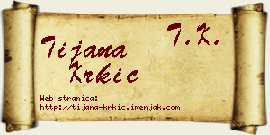 Tijana Krkić vizit kartica